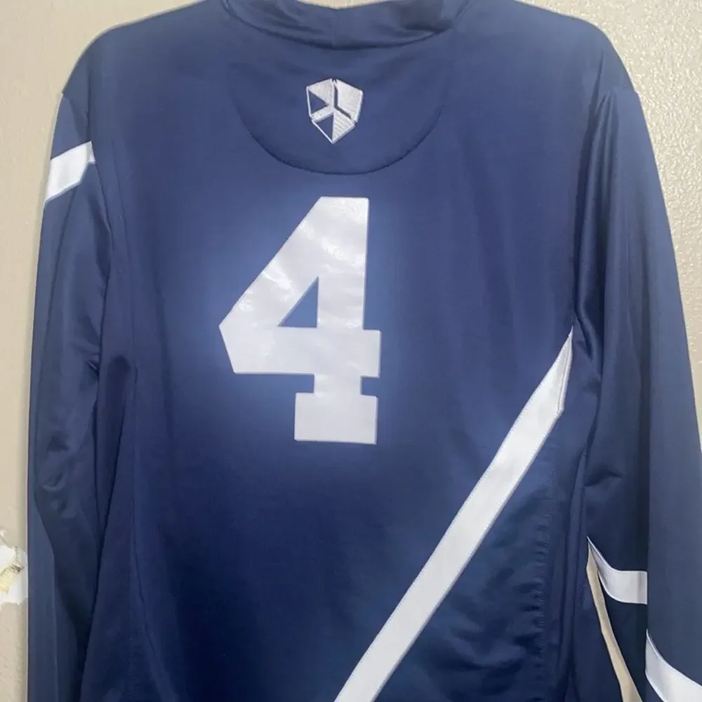 Nike Dri-Fit Navy With Thumbholes Size :  Embodied Nike Logo